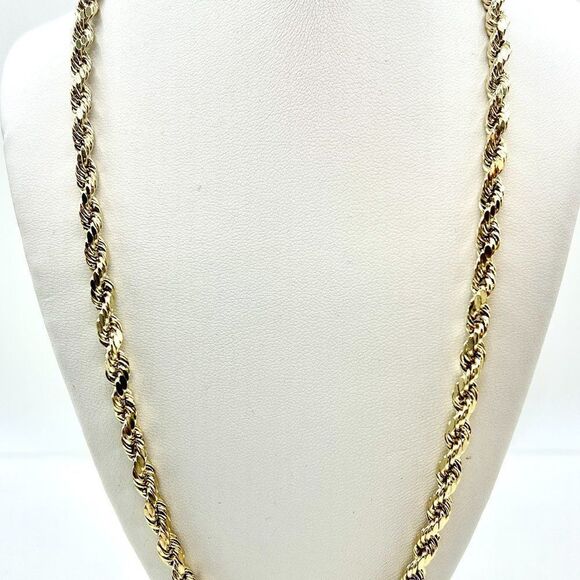 New 14k gold semi solid 18 inch rope chain - Picture 7 of 11